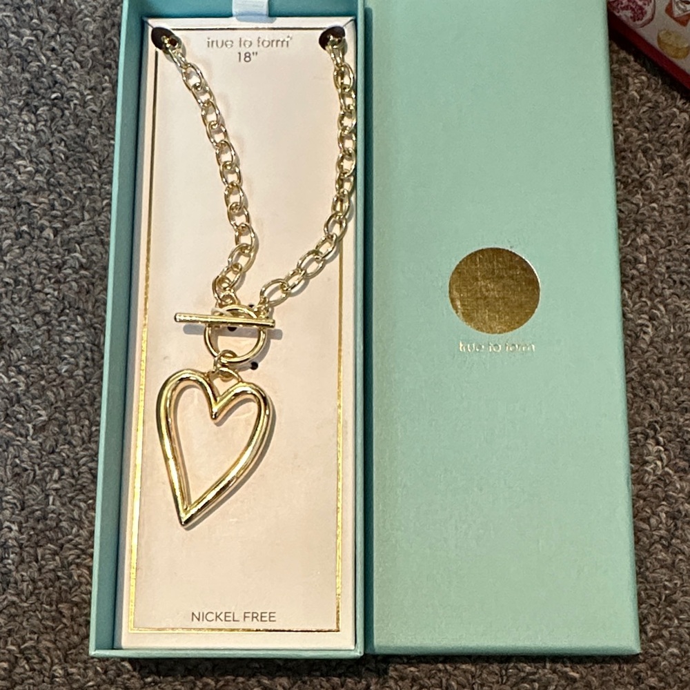 True To Form Gold Heart Tongle Necklace